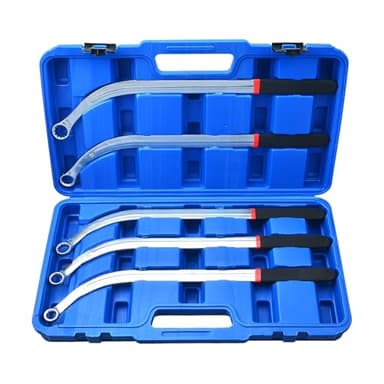 LainKeen 5PCS Serpentine Timing Belt Wrench Removal Set Tensioner Pulley Tool Kit 13-19 mm 12 Point Wrench Engine Belt Remover Installer