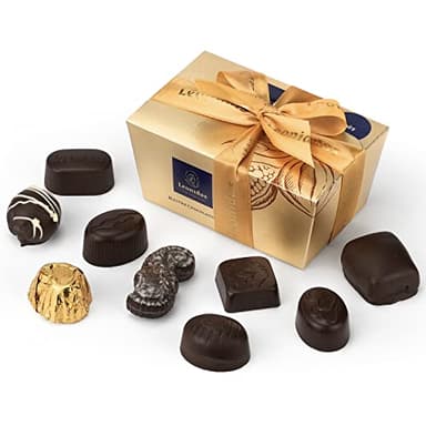 Leonidas Belgian Dark Chocolate Gift Box - 1 lb / 453 g - Birthday Thank You Anniversary Congratulations Gift Basket Gold Ribbon Gourmet Candy Assortment