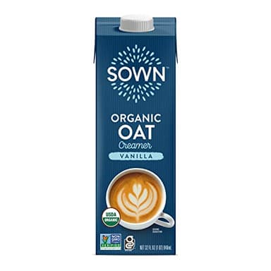 SOWN Organic Oat Creamer Vanilla - Barista Oat Milk Non Dairy Coffee Creamer - Plant Based, Dairy-Free, Vegan, Gluten-Free, Non-GMO, Shelf Stable - 32oz