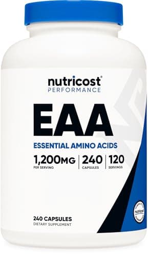 Nutricost EAA Capsules 1200mg, 240 Capsules - Essential Amino Acids, 120 Servings - Non-GMO, Gluten Free & Vegan