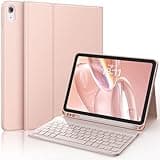 CHESONA Keyboard Case for iPad (A16) 11th/10th Generation (2025/2022), Detachable Wireless Keyboard, Stand Folio Keyboard Cover with Pencil Holder, Thin & Light (Pale Pink)