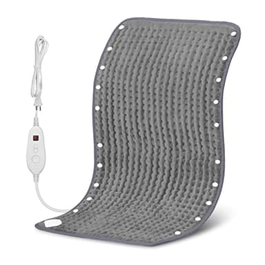 Snailax Heating Pad & Foot Warmer with 6 Temperature Settings & Auto Shut Off, 17”x33”, Washable Fast Heated Pads for Back Pain Relief,Abdomen,Feet,Back,Cramp(Grey)