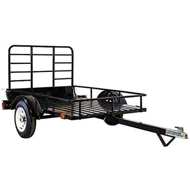 DK2 4 ft. x 6 ft. Single Axle Black UV Powder Coated Open Rail Utility Trailer