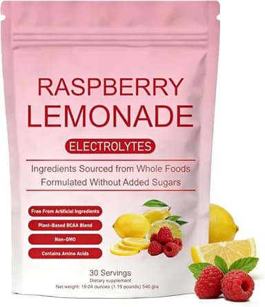 FW ZONE Raspberry Lemonade Electrolyte Drink Mix Powder with Coconut Water & Essential Minerals, Monk Fruit & Stevia Sweetened, No Artificial Flavors or Sweeteners,30 Servings