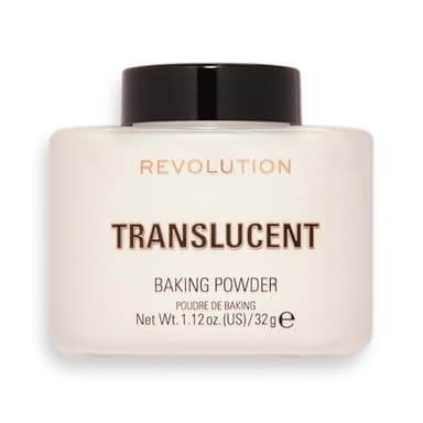 Revolution, Loose Baking Powder, Makeup Setting Powder, Long-Lasting Coverage, Mattifies & Reduces Shine, Translucent, 1.12 oz