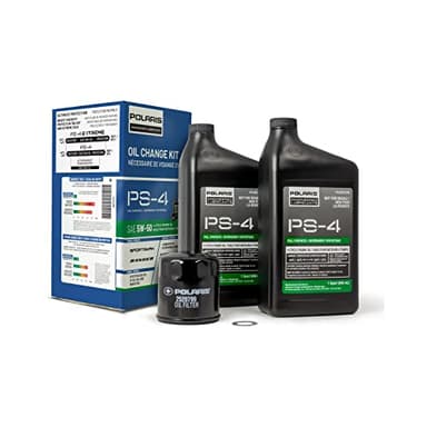 Polaris PS4 Oil Change Kit for Specific RANGER, Sportsman, Scrambler, ACE 500 Models With 4 Stroke Engine, Includes 2 Quarts of PS-4 5W-50 Full Synthetic Oil, 1 Oil Filter, 1 Washer, UTV ATV - 2877473
