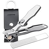 VOGARB Nail Clippers for Men Thick Nails Large Wide Jaw Opening Toenails Clippers for Seniors Long Handle Heavy Duty Portable Ultra Sharp Fingernail Clipper with Catcher for Adult Women (Silver)