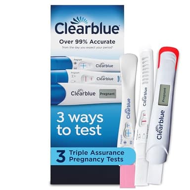 Clearblue Triple Assurance Pregnancy Test Kit, Home Pregnancy Tests, 3 Ways to Test, 3 Ct