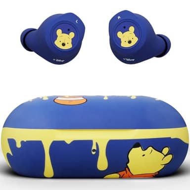 Disney Winnie The Pooh Bluetooth Earbuds w/Charging Case- Wireless Headphones w/Built-in Mic+ Up to 30 Hrs Playtime- Winnie The Pooh Gifts for Women, Men, All Fans of Winnie The Pooh Stuff