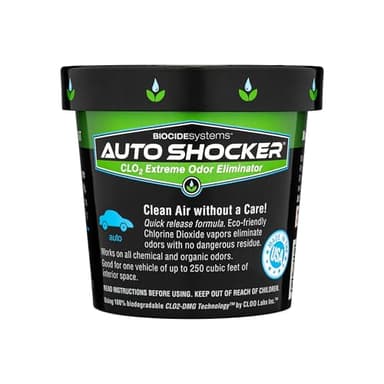 Biocide Systems Auto Shocker Strong Car Odor Eliminator, Eco-Friendly Chlorine Dioxide Odor Bomb for Vehicle Interior Up to 250 Cubic Feet