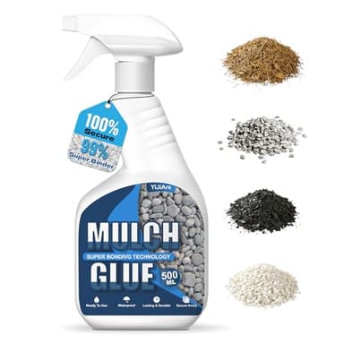 Mulch Glue, 16.9 fl oz - Sprayer Ready to Use Rock Glue for Landscape - Pet Safe & Plant Safe, Fast-Dry No Dilution - Spray for Gravel/Pebbles/Stones for Outdoor Gardens