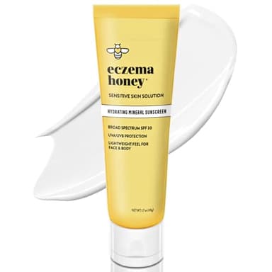 Eczema Honey Hydrating Mineral Sunscreen - Lightweight SPF 30 Sun Cream - Body & Face Sunscreen for All Ages (1.7 Oz)