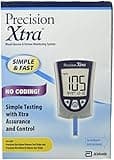 DSS Precision Xtra Blood Glucose Meter Kit, Results in 5 seconds, Strips Not Included (1 Kit)
