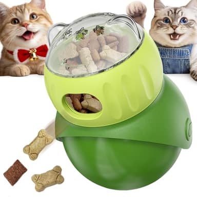 KADTC Wobble Treat Dispenser Ball for Indoor Cat & Mini Dog Enrichment Toy Interactive Slow Feeder, Kitten Stimulating Puzzle Toys