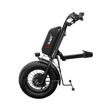 ELESMART A8 Electric Handcycle Wheelchair Power Attachment, Wheelchair Motor Attachment for Manual to Electric Upgrade, 20 Ah, 48V 1000W, Center Connection, Black