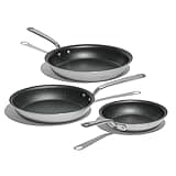 Made In Cookware - ProCoat Non Stick 3 Piece Frying Pan Set (Includes 8",10",12") - 5 Ply Stainless Clad - Professional Cookware - Crafted in Italy - Induction Compatible - (Graphite)