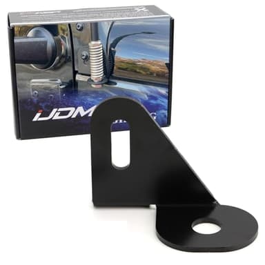 iJDMTOY Front Passenger Side Near The Hood Edge Side Mount Bracket Holder for Off-Road CB Antenna, Compatible with Jeep Wrangler JL JK TJ & Gladiator JT