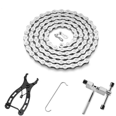 Bike Chain kit, 6/7/8 Speed, Waterproof & Rust-Proof, 126 Links, Compatible with E-Bikes, Road Bikes, Mountain Bikes, BMX, City Bikes