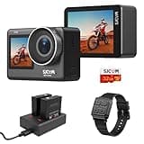 SJCAM SJ11 4K Action Camera, 98Ft Waterproof Underwater, Motorcycle Helmet Camera, OIS+EIS stabilization, Ultra FOV with Active HDR, 5G WiFi, Remote Control Sports Camera with Helmet Kits