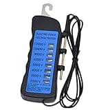 Jiawu 12KV Fence Tester, Electric Fence Fault Finder, 8 Neon Indicator Electric Fence Voltage Tester, Farm Fence Tester, Portable Voltage Meter for Electric Fence, 2000V - 12000V