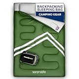 SereneLife Backpacking Sleeping Bag Camping Gear-Double Sleeping Bag For Adults/Teens W/2 Pillows,Bag-Outdoor Lightweight Weather Proof Sleeping Bags For Camping,Backpacking,Hiking-SereneLife SLSBX9