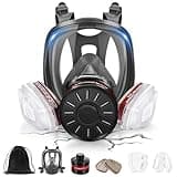 FANGNISN Upgraded Gas Masks - Gas Masks Survival Nuclear and Chemical with 40mm Activated Carbon Filter & 6001CN Filters, Full Face Gas Mask for Organic Vapor,Chemicals, Gases, Paint, Dust