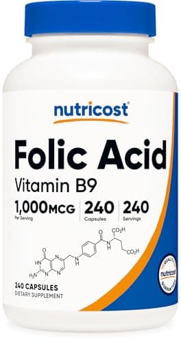 Nutricost Folic Acid (Vitamin B9) 1000 mcg, 240 Capsules