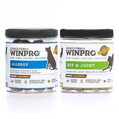 WINPRO Allergy + WINPRO Hip & Joint Bundle - 2x60 Soft Chews, Plasma Powered, Grain Free, Support for Seasonal Allergies and Joint Health
