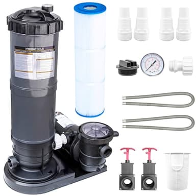 SWIMLINE HYDROTOOLS Above-Ground Pool Cartridge Filter, Sure-Flo 100 Sq Ft w/ 1.5 HP Pump, Pools up to 40,000 Gallons
