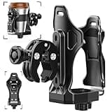 LOKTENWO Anti-Theft Motorcycle Cup Holder, Extra Large Adjustable Size Bike Water Bottle Holder for 1.95-3.6" Diameter Bottles, Bicycle Drink Cage for Handlebar & Frame Fit Scooter, Stroller, ATV