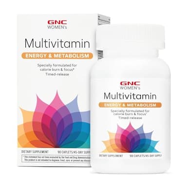 GNC Women’s Energy and Metabolism Multivitamin, for Focus, Calorie Burn, Active Nutrition, Immune and Bone Health, Beauty, 90 Caplets