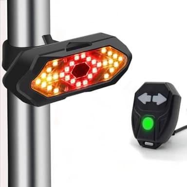 HITASTAR USB Rechargeable Wireless Remote Control Bike Taillights with Turn Signals Ultra Bright LED IPX4 Waterproof Bicycle Rear Light Safty Taillight for Night Riding