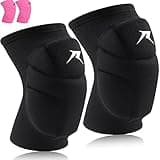 Racbeuk Volleyball Knee Pads,Knee Compression Sleeve Support for Men Women with High Protection Pads,Professional Grade Knee Pads (black, Medium & Large)