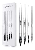 FLYDOM ART Watercolor Paint Brushes Set,Watercolor Brush, Soft Synthetic Hair, Pointed Round Mop Brush for Watercolor, Acrylic, Gouache, Aquarelle & Oil Painting, 4 Pcs Set