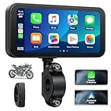 LAMTTO Motorcycle Carplay Screen, Wireless Apple CarPlay & Android Auto with Design Mount 6.25" Waterproof Touchscreen Supports GPS Navigation/Bluetooth Transmission/Voice Assistant