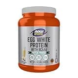 NOW Sports Nutrition, Egg White Protein, 20 G With BCAAs, Creamy Vanilla Powder, 1.5-Pound
