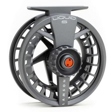 LAMSON | Liquid -3+ S-Series Fly Fishing Reel | All-Water | Large Arbor, Powerful Sealed Drag, Pressure Cast Aluminum | Smoke | 2wt 3wt 4wt Size