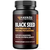 Cold Pressed Black Seed Oil Capsules - 1500mg Black Cumin Supplement for Immune Function, Digestive Support & Overall Health - Hair & Skin Superfood - Nigella Sativa - 1 Month Supply, Unflavored
