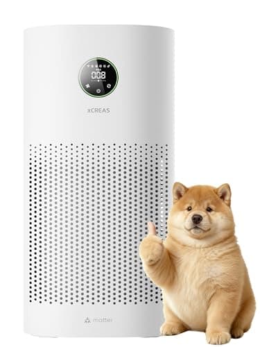 xCREAS Air Purifiers for Home with Matter – Covers 2580ft² Compatible with Google Home, Alexa & Smarthings, HEPA 13 & Washable Pre-Filter, Voice Control Home Automation