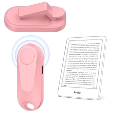 DATAFY [Case-Friendly] Page Turner for Kindle Paperwhite Oasis Kobo eReaders, Camera Camcorder Remote Controls, Page Turner Clicker for ipad Tablets Reading Novels with Wrist Strap Storage Bag Pink