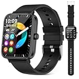 FTTMWTAG Smart Watch (Answer/Make Call): 1.85" Waterproof Fitness Trackers with 24-Hours Blood Pressure Heart Rate SpO2 Sleep Monitor Watches for Men Women, iPhone Android Compatible (Stone Black)