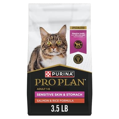 Purina Pro Plan Sensitive Skin and Stomach Adult Cat Food Salmon and Rice Formula - 3.5 lb.