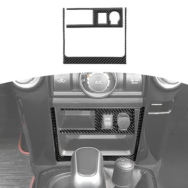 RT-TCZ for 4Runner USB AUX Cigarette Lighter Panel Trim Cover for Toyota 4Runner 2010-2023 Soft Carbon Fiber Interior Accessories 2pcs
