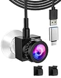 Eye Contact 1080P Webcam with Microphone for PC and Laptop, Adjustable Focus Center Cam USB C/A Camera, Middle Screen Webcam for Online Conferencing, Zoom/Skype Meetings, Live Streaming, Windows/macOS