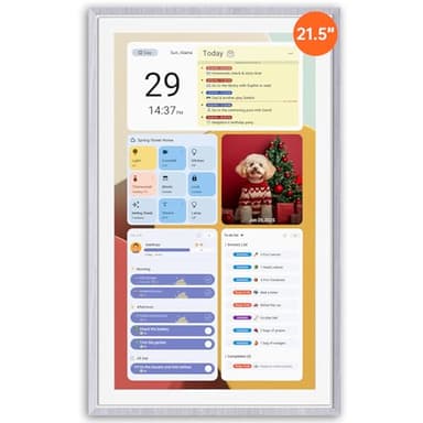 ApoloSign 21.5" Digital Calendar: Dual Mode Calendars with Google Play & Multi-calendar Sync, Electronic Planner & Chore Chart, Smart Touchscreen, Interactive Display for Family Schedules (Gray Wood, 21.5-inch)