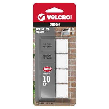Velcro Brand Extreme Lock Mounting Squares | Built to Withstand Harsh Weather | Attach Electronic Devices, Lighting and Signage Outdoors | 6 Sets Snap-Lock Fasteners, White, 1-Inch