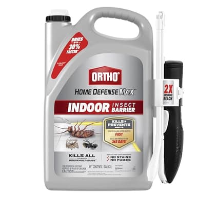 Ortho Home Defense Max Indoor Insect Barrier with Extended Reach Comfort Wand, Kills Ants, Roaches, Spiders, Fleas and Ticks, 1 gal.