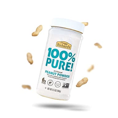 Crazy Richard’s - 100% All-Natural Peanut Powder, Powdered Peanut Butter, No Sugar Added, Non-GMO, Vegan Resealable Jar Pack of 1 x 6.5oz