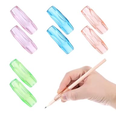 Pencil Grippers for Handwriting, 8PCS Silicone Pencil Grippers Relieving Fingers Fatigue Writing Aid Pencils Holder Comfort Cushion Grip Pencils Gripper Flexable Soft Corrective Finger Tool for Adult