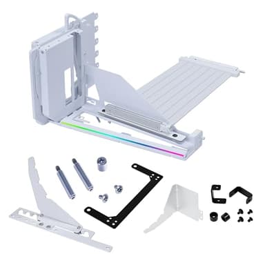 Lian Li ATX PC Case 4 Slots Vertical GPU Kit (VG4v4) - Premium Gen 5 Riser Cable PCI-E 5.0 x16-200mm, PCIe 3.0/4.0 Compatible, Adjustable Position - Fits Most PC Cases (VG4v4 White)